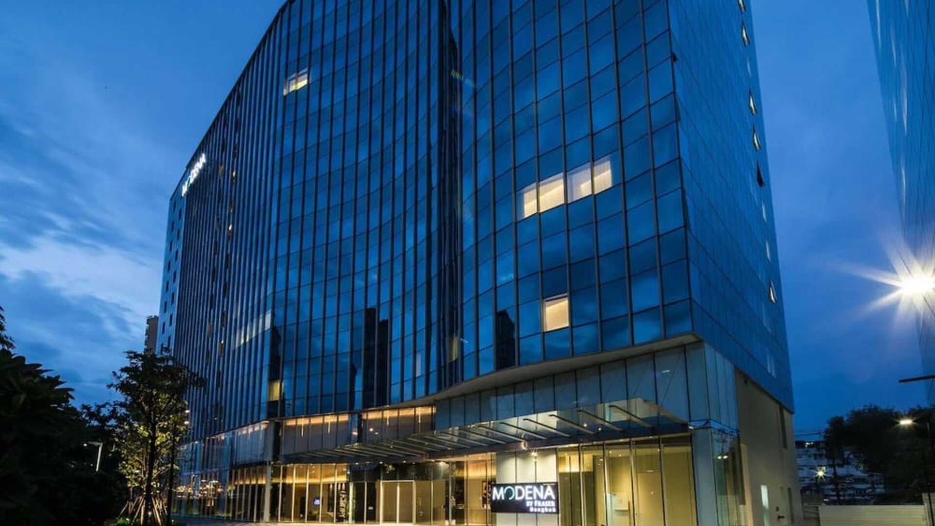 Beautiful hotel exterior at Modena By Fraser Bangkok.