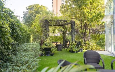 Outdoor garden at Modena By Fraser Bangkok.