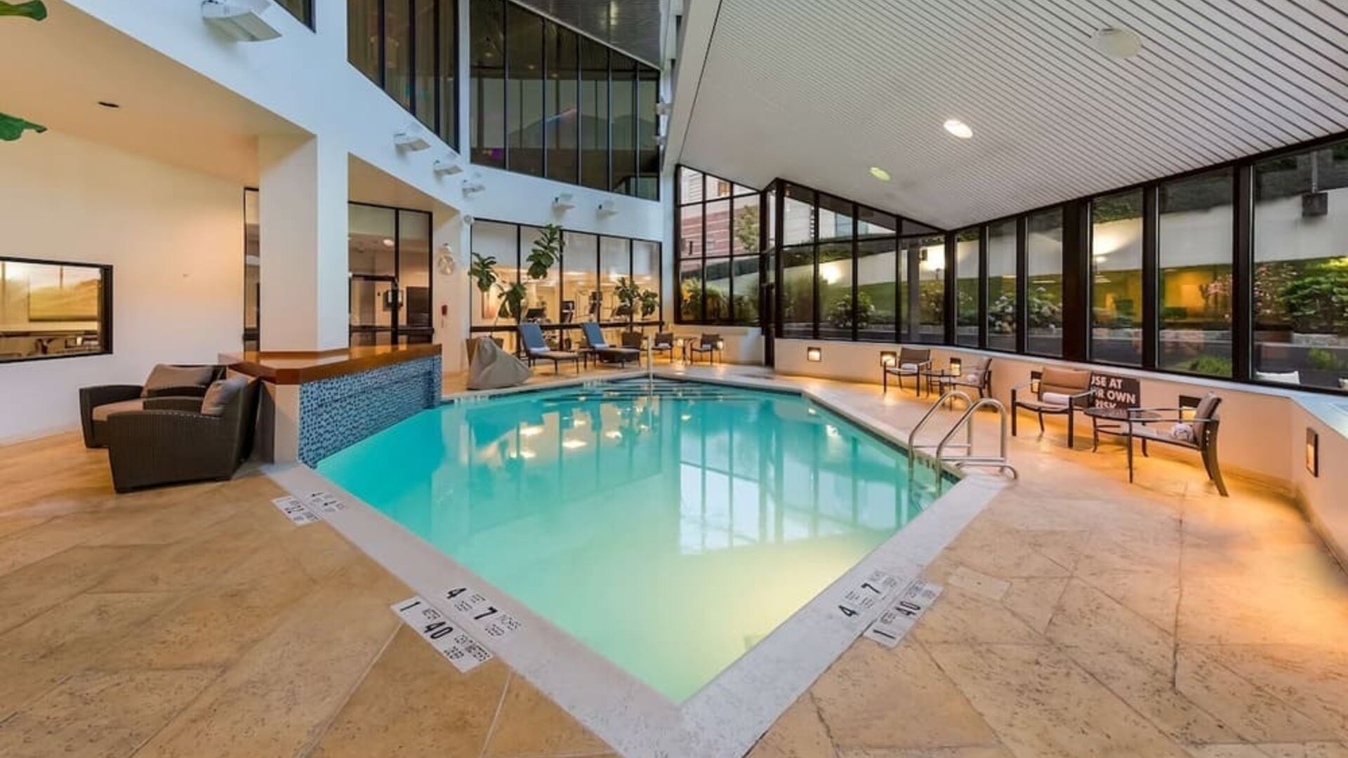Indoor pool at Sonesta White Plains Downtown.
