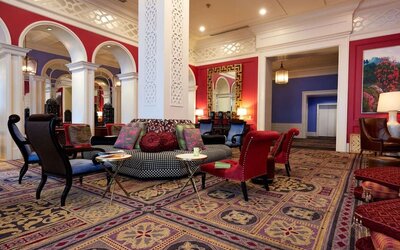 Lounge and coworking space at Royal Sonesta Portland Downtown.