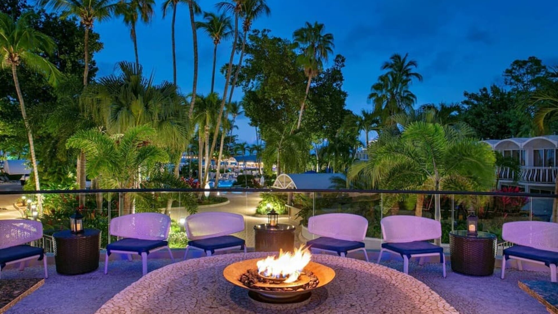 Outdoor fire pit at Royal Sonesta San Juan.