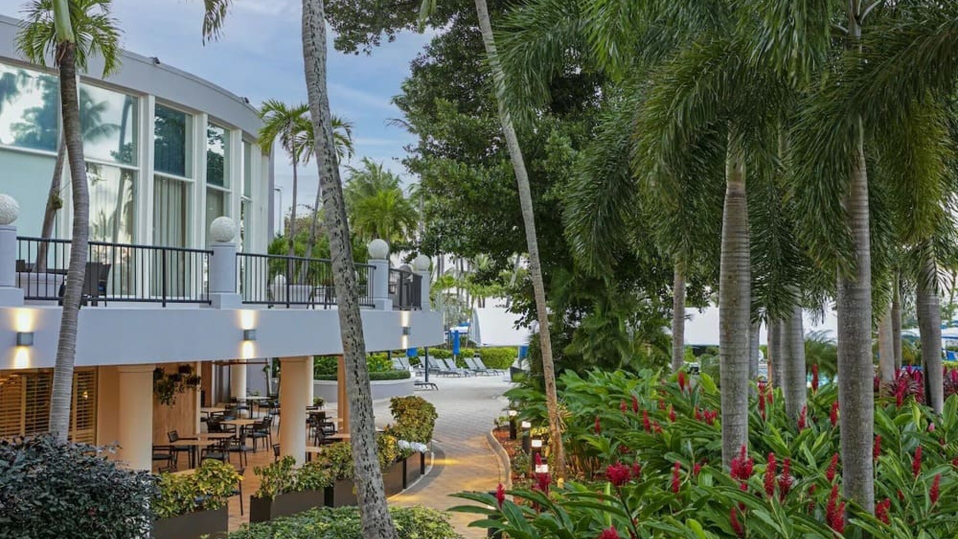 Hotel garden at Royal Sonesta San Juan.