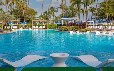 Pool and pool chairs at Royal Sonesta San Juan.