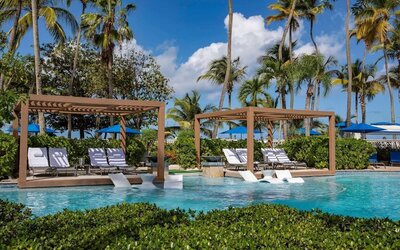 Pool cabanas at Royal Sonesta San Juan.