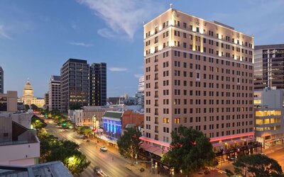 Hotel exterior at The Stephen F Austin Royal Sonesta Hotel.