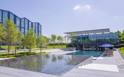 Outdoor pool area at Modena By Fraser Buriram.