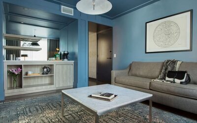 Day use room with lounge area at The Tillary Hotel.