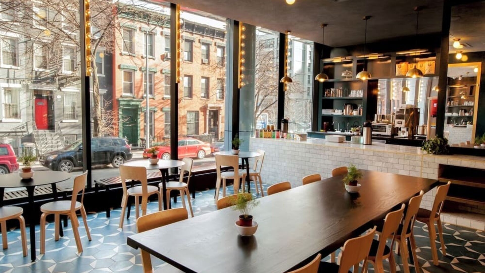 Dining and coworking space at The Tillary Hotel.