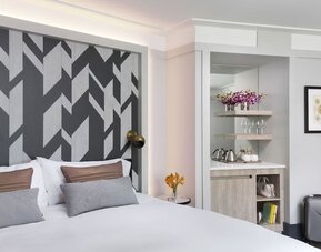 Cozy king room at The Tillary Hotel.