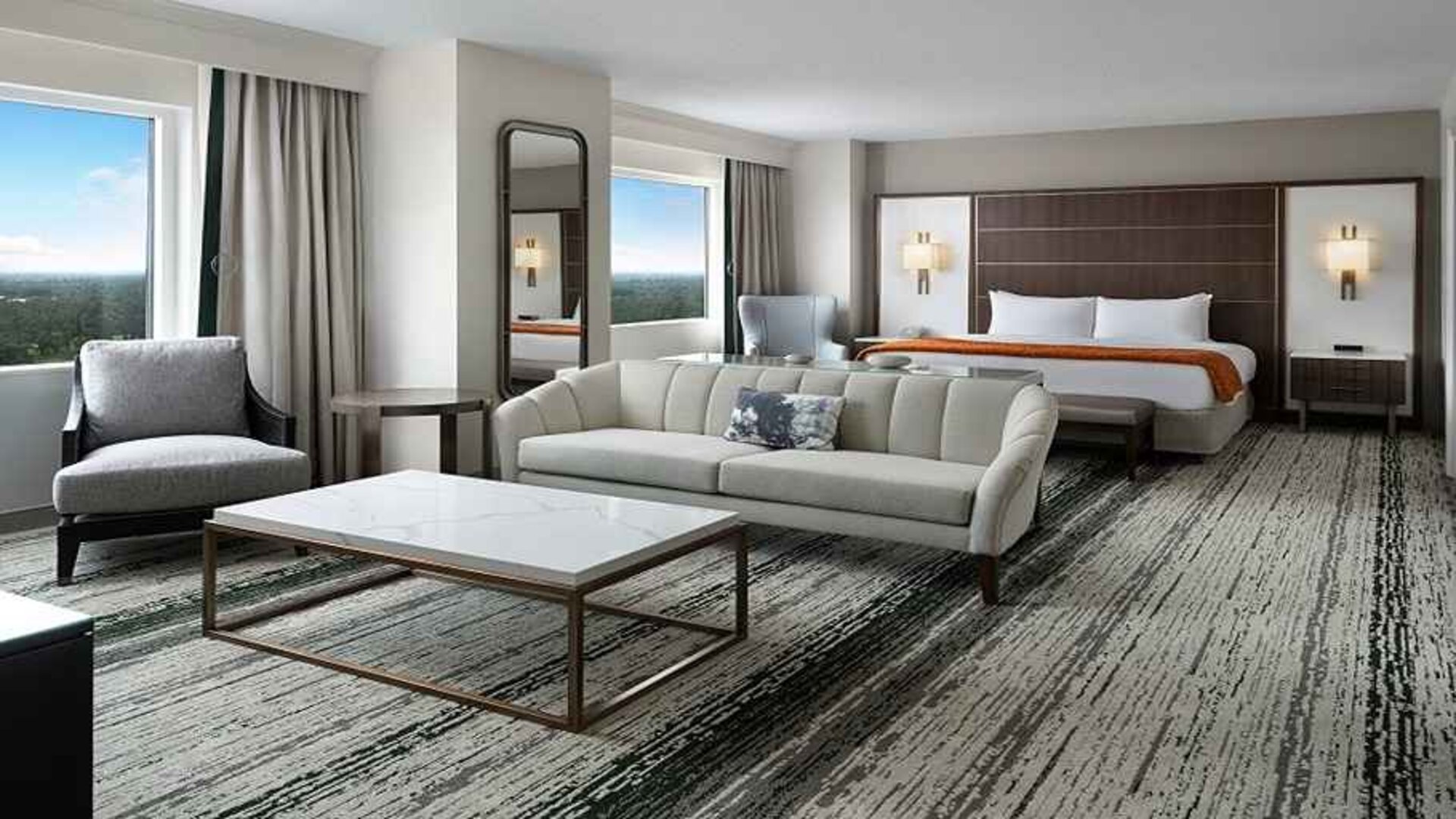Spacious king suite at Signia By Hilton Orlando Bonnet Creek.