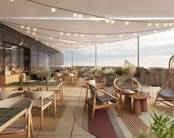 Romantic rooftop bar at Hilton Garden Inn Debrecen City Centre.