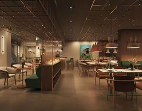 Dining area at Hilton Garden Inn Debrecen City Centre.