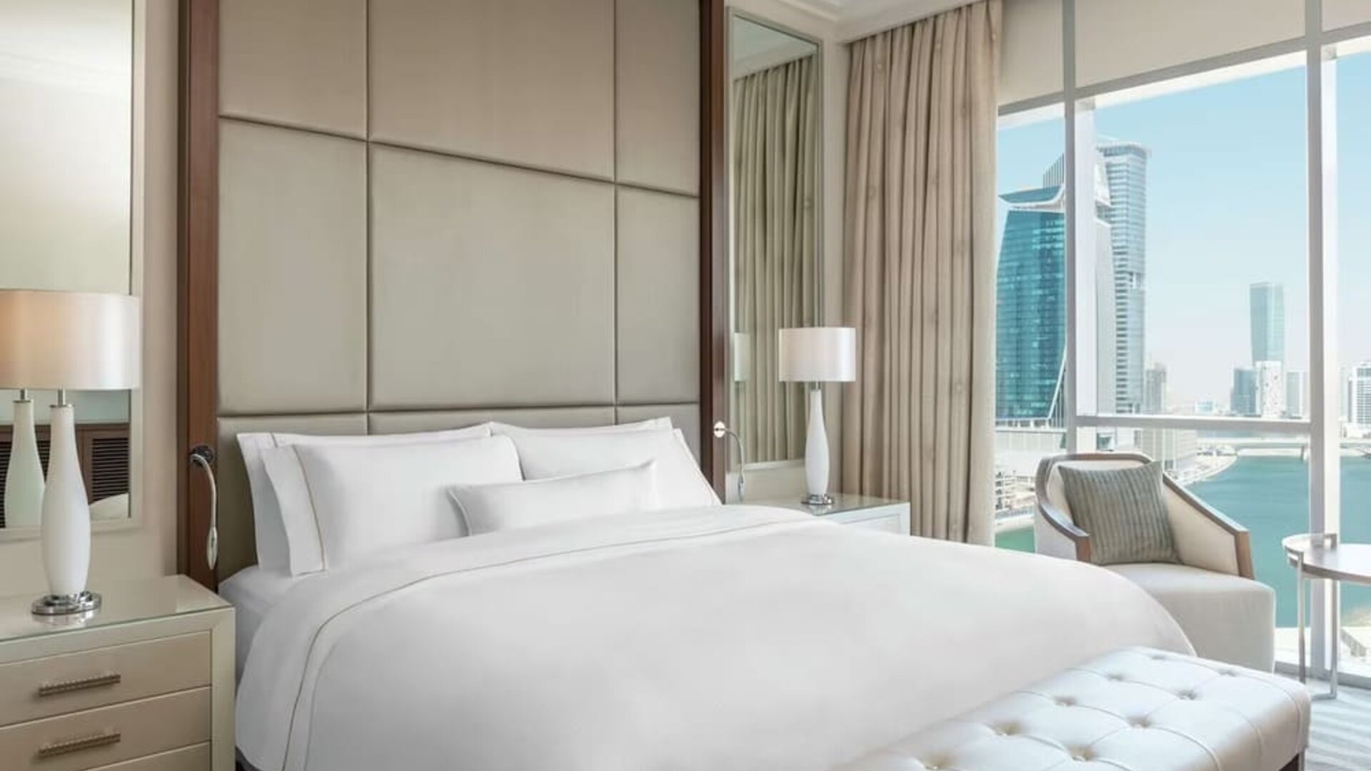 Romantic king suite at Hilton Dubai Al Habtoor City.