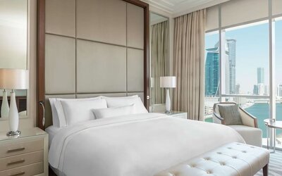 Romantic king suite at Hilton Dubai Al Habtoor City.