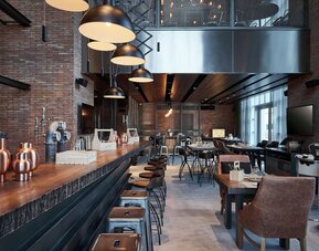 Hotel bar at Hilton Dubai Al Habtoor City.