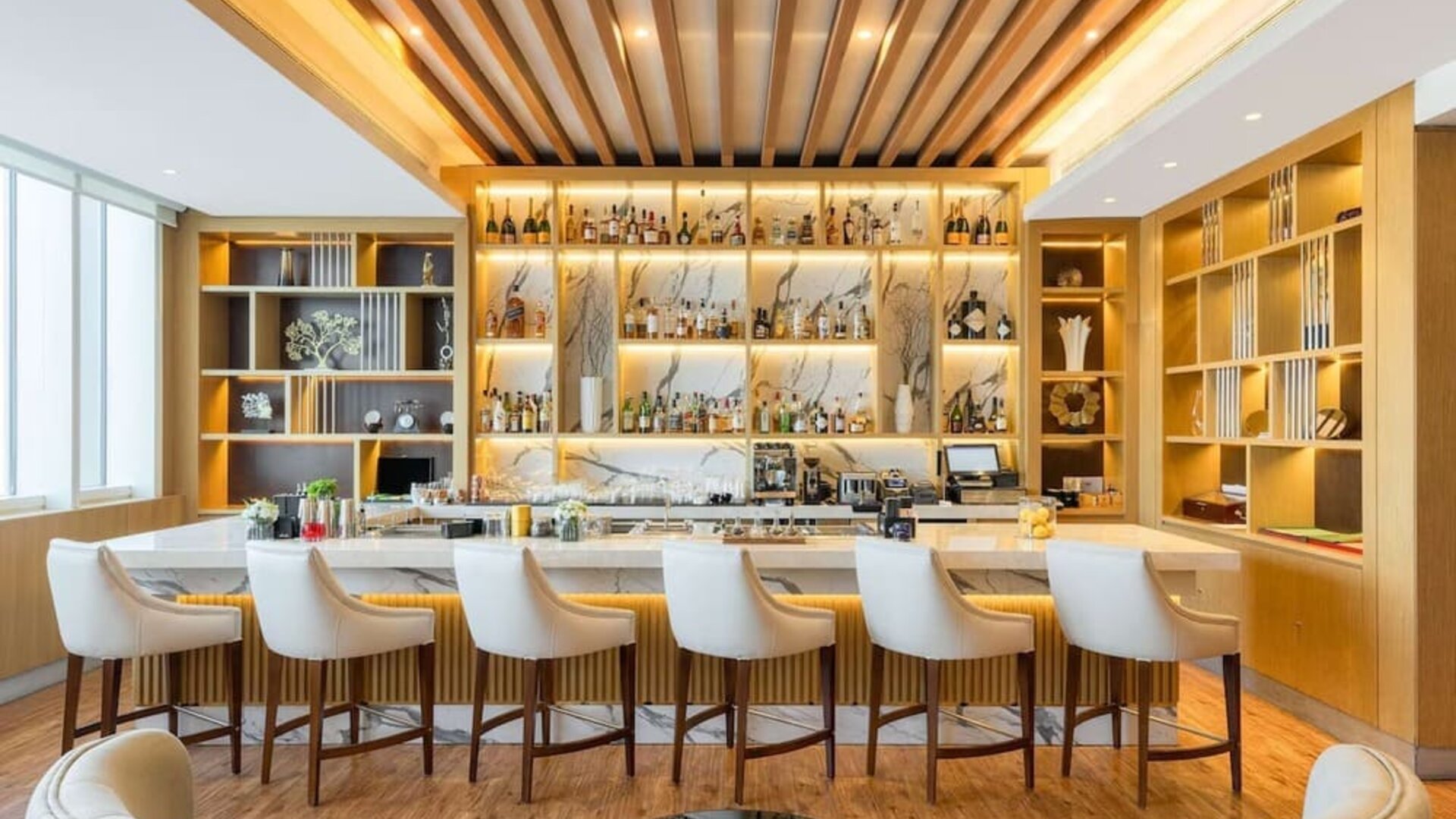 Cozy hotel bar at V Hotel Dubai.