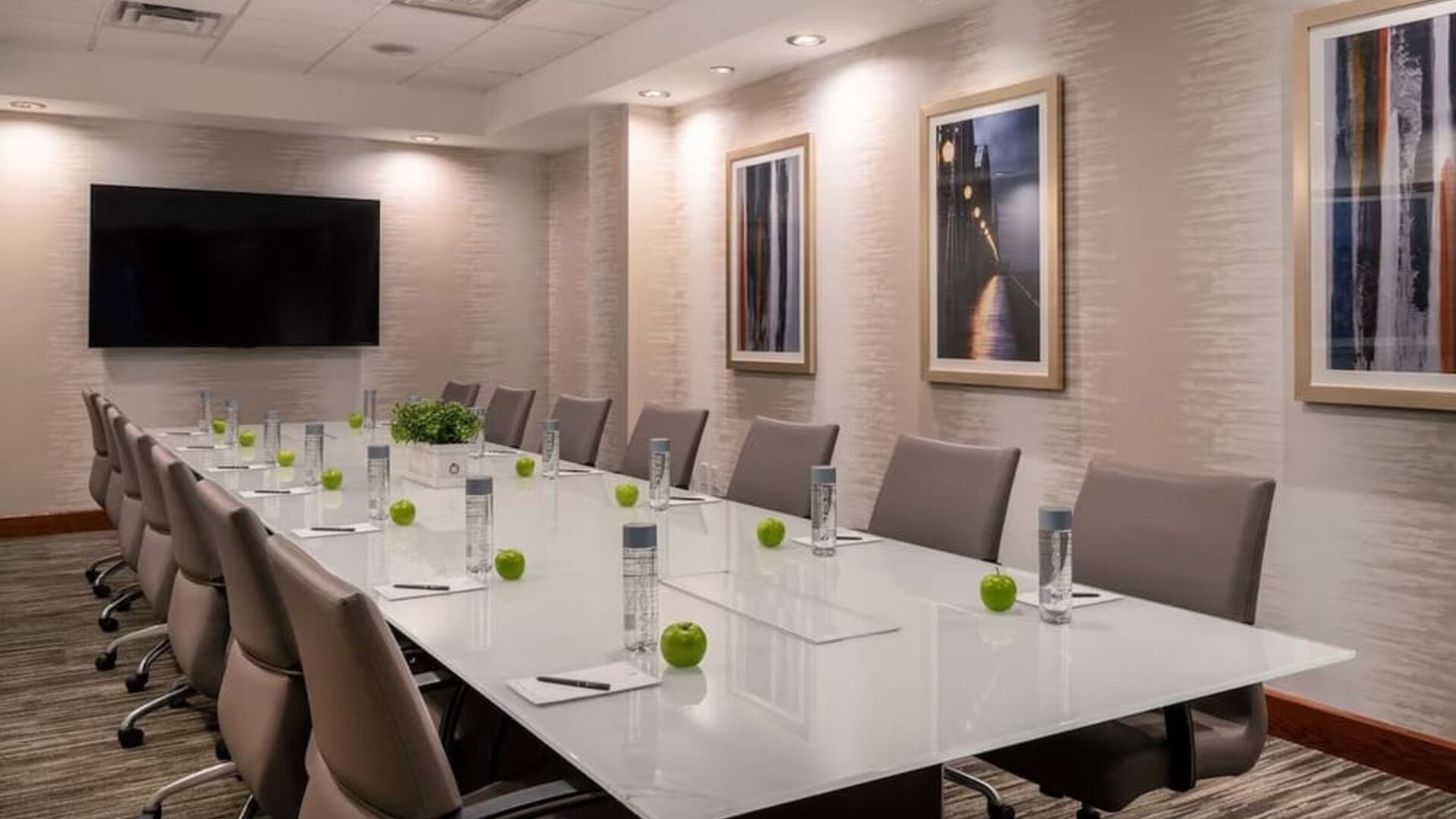 Meeting room at Embassy Suites By Hilton Portland Airport.