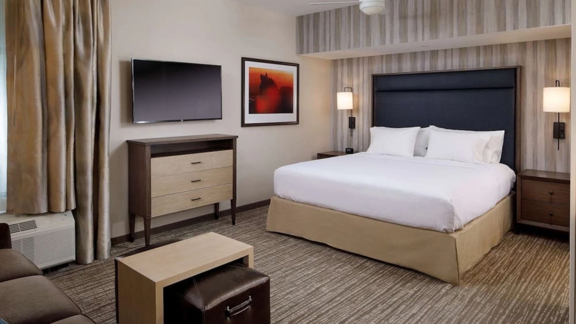 King room with TV at Homewood Suites By Hilton Louisville Downtown.
