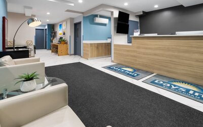 Hotel lobby and lounge at Days Inn By Wyndham Staten Island.