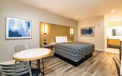 Spacious day use room at Palace Inn Blue IAH East.