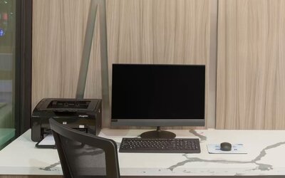 Business center at Baymont By Wyndham Houston Hobby Airport.