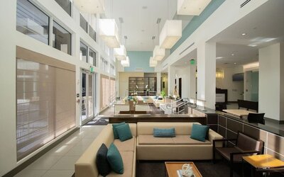 Lobby and lounge at Element Miami Doral.