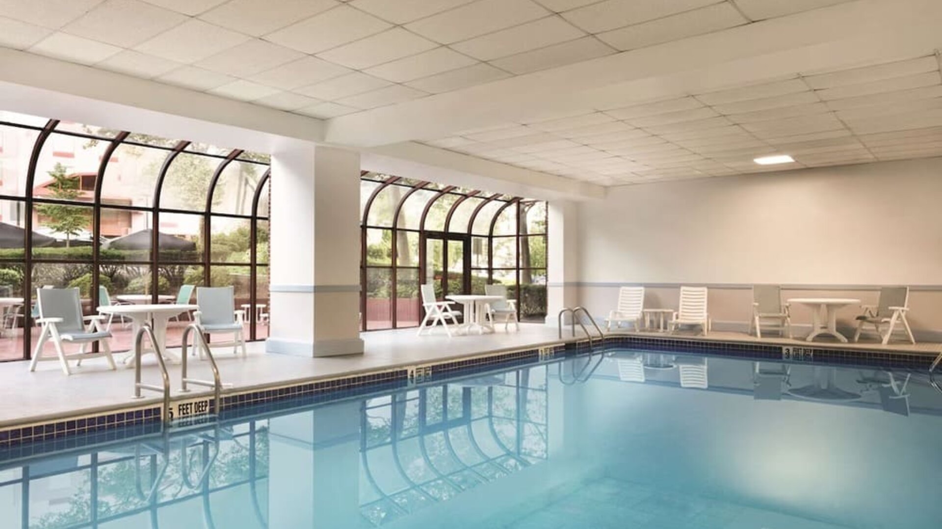 Indoor pool at Laguardia Plaza Hotel.