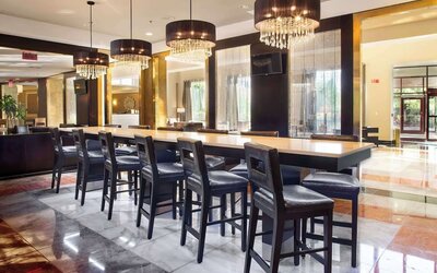 Hotel bar area at Laguardia Plaza Hotel.