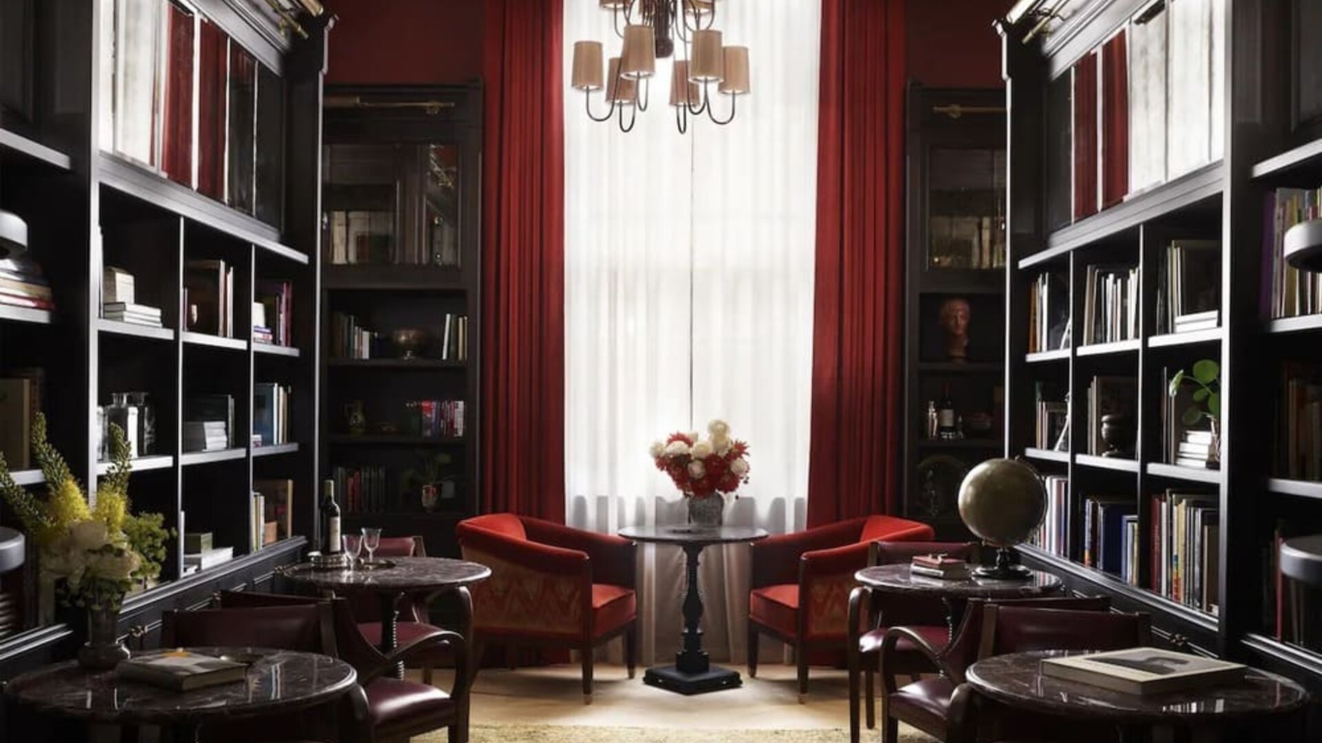 Hotel library at NoMad London.