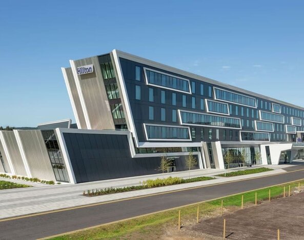 Hotel exterior at Hilton Aberdeen TECA.