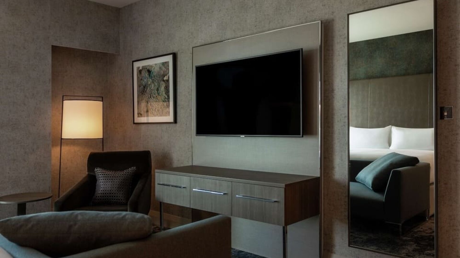 Day use room with lounge area at Hilton Aberdeen TECA.