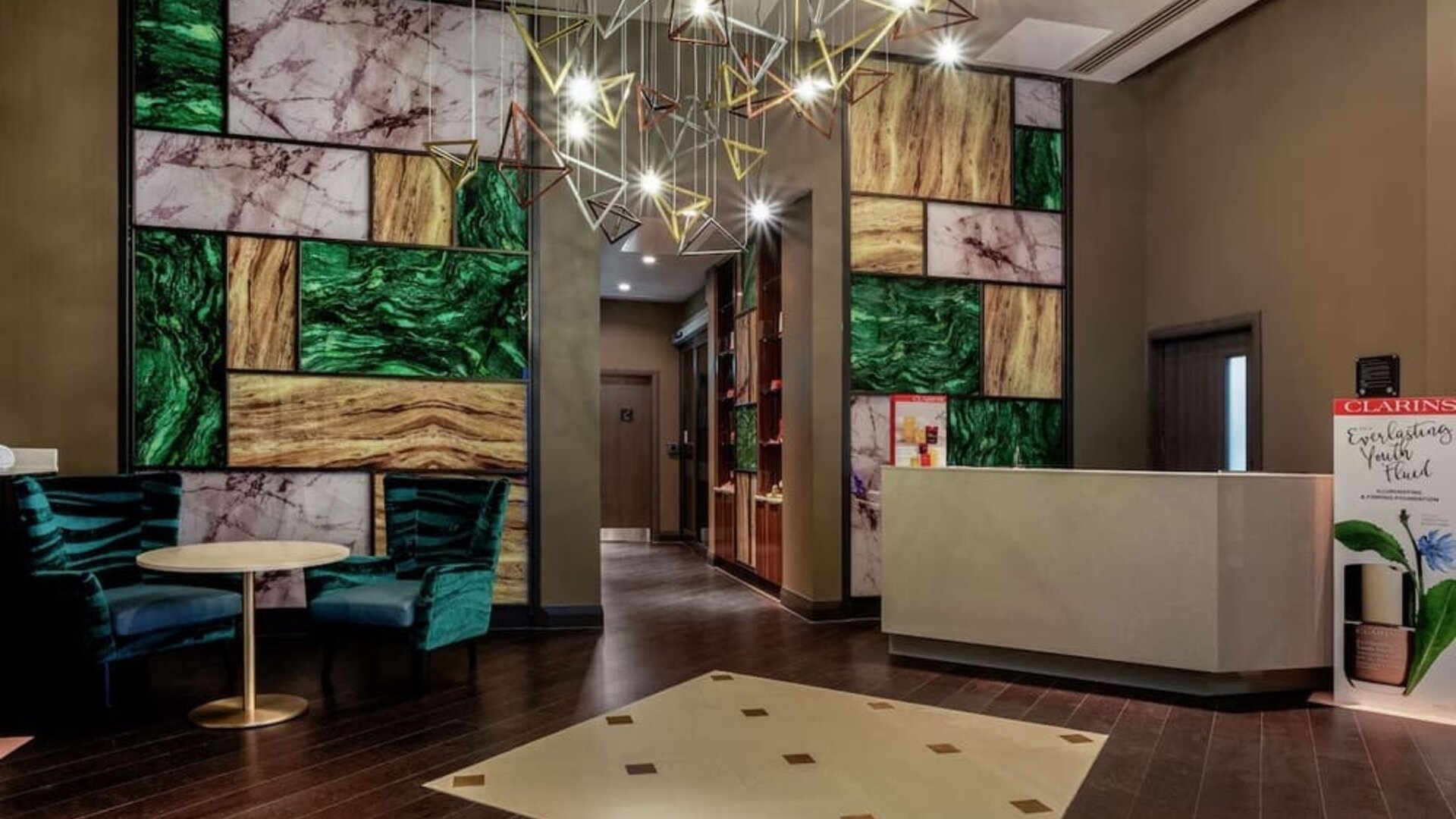 Lobby and hotel entrance at Hilton Aberdeen TECA.