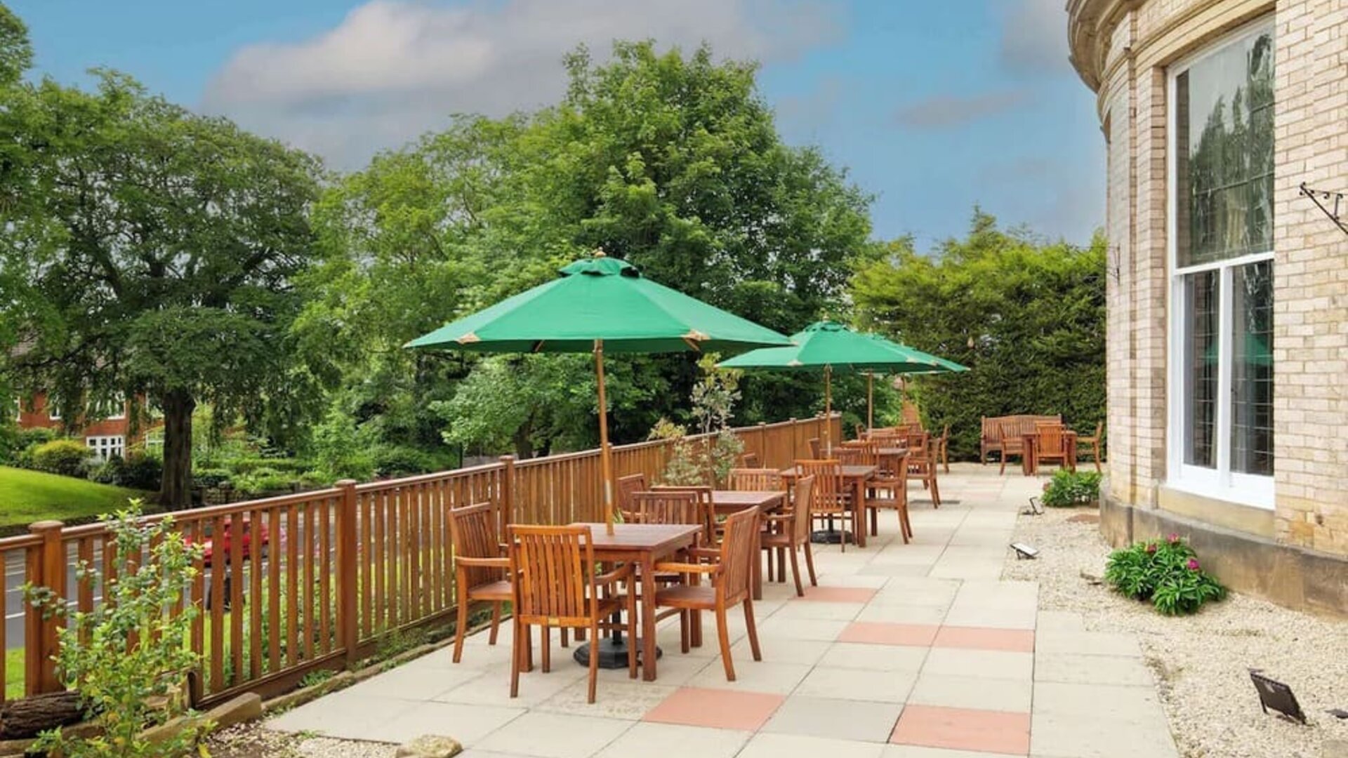 Hotel terrace and garden at Elmbank York, Tapestry Collection By Hilton.