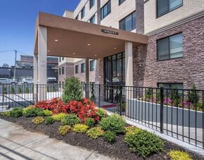 Hotel exterior at Comfort Inn JFK Airport.