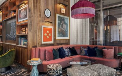 Hotel lobby seating at Sofitel Philadelphia At Rittenhouse Square.