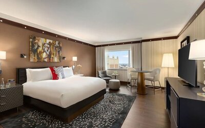 Day use room with TV at Sofitel Philadelphia At Rittenhouse Square.