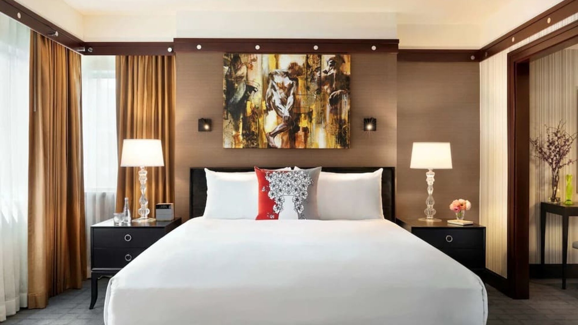 Romantic king room at Sofitel Philadelphia At Rittenhouse Square.