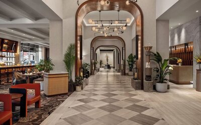 Hotel lobby entrance at Sofitel Philadelphia At Rittenhouse Square.