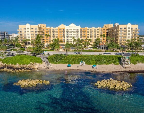 Hotel with ocean view at Embassy Suites By Hilton Deerfield Beach Resort & Spa.