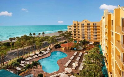 Relaxing hotel stay with beach access at Embassy Suites By Hilton Deerfield Beach Resort & Spa.