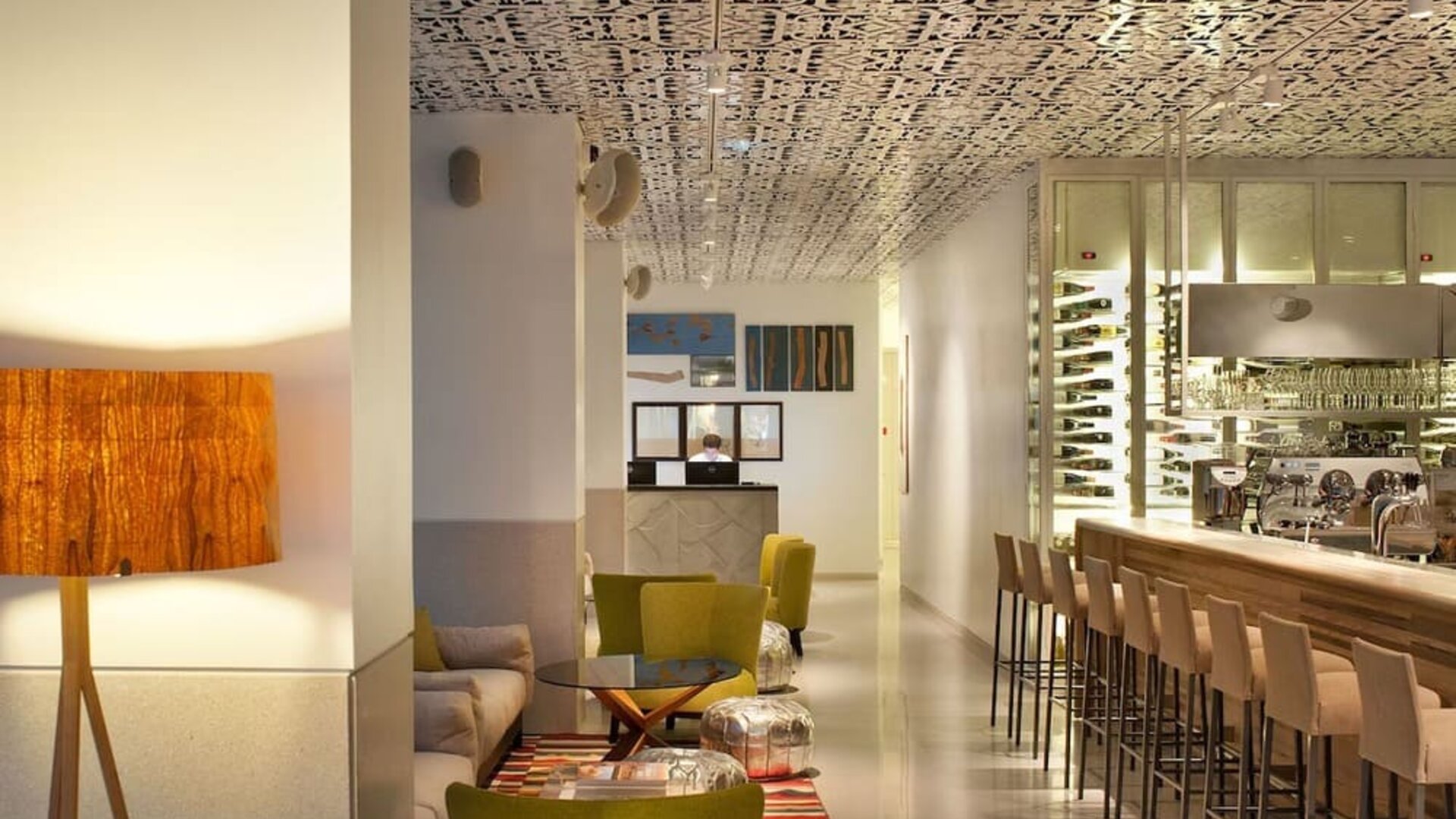 Hotel lounge and bar at Mendeli Street Hotel.