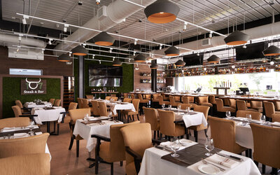 Dining room at Element Miami Doral.
