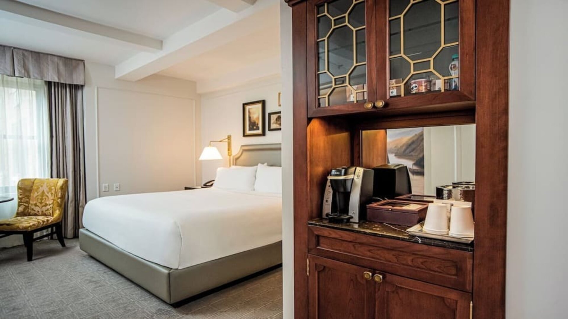 Cozy king room with coffee station at InterContinental New York Barclay.