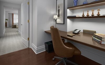 Work desk at InterContinental New York Barclay.