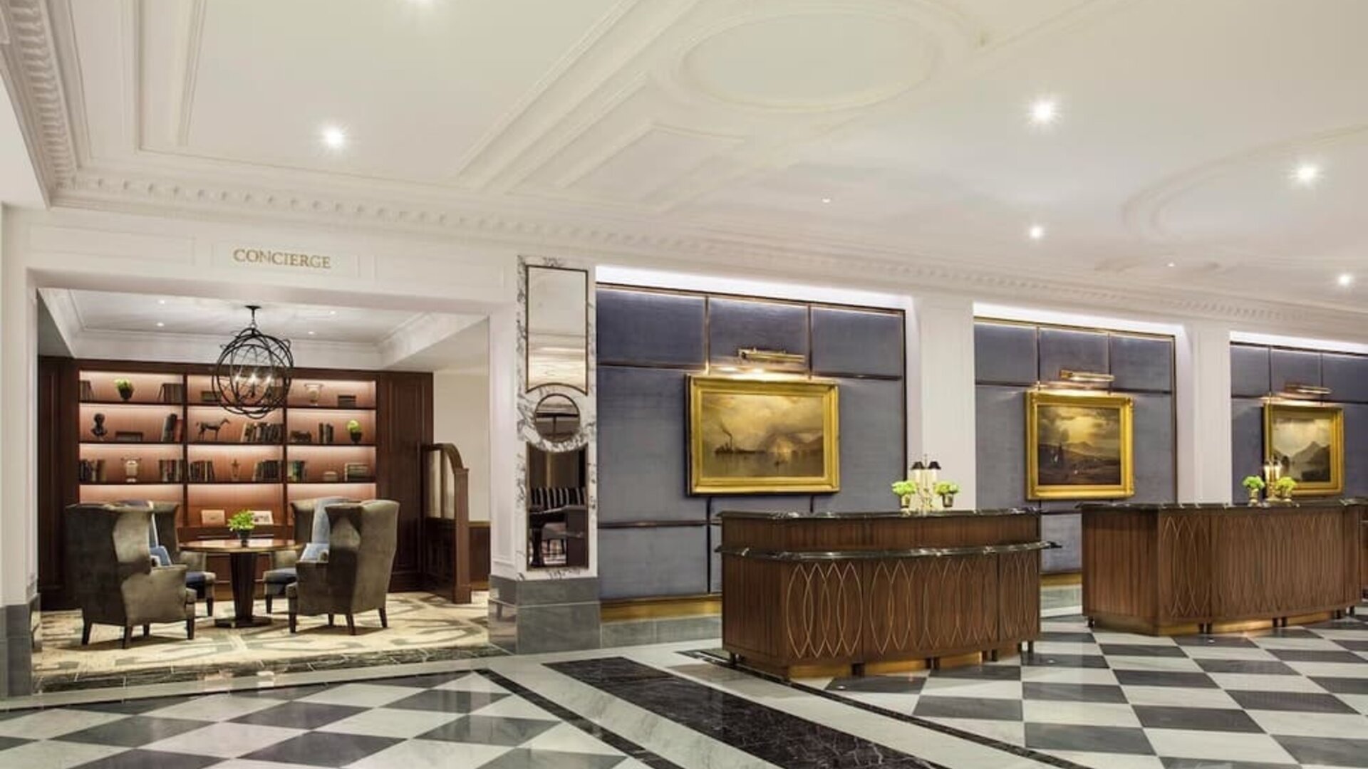 Lobby and coworking lounge at InterContinental New York Barclay.