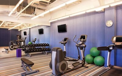 Fitness center at Aloft Miami Doral.
