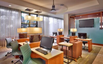 Business center at Hyatt Place Waikiki Beach.