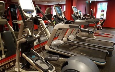 Fitness center at DoubleTree By Hilton Woking.
