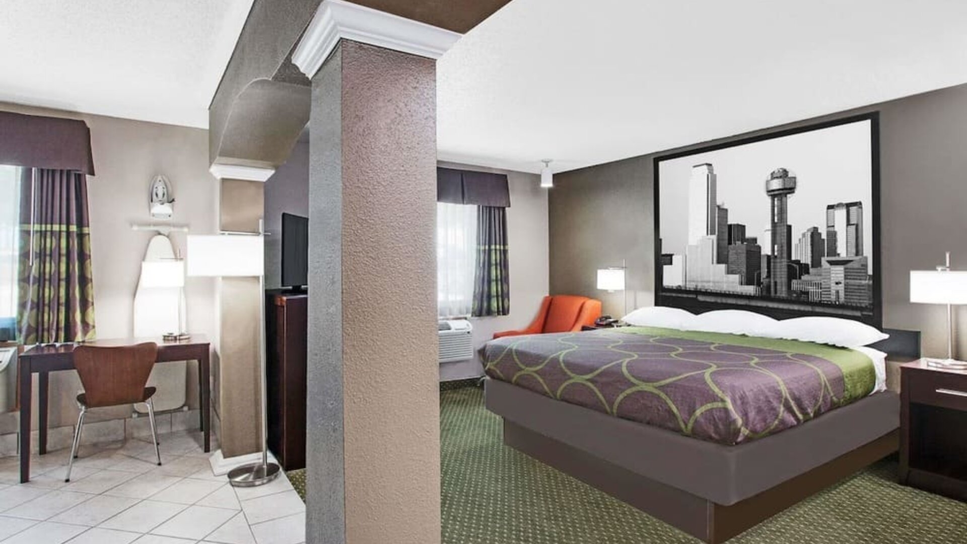 Spacious day use room at Super 8 Bedford DFW Airport West.  