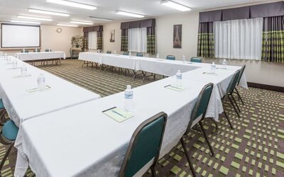 Professional meeting room at Super 8 Bedford DFW Airport West.  